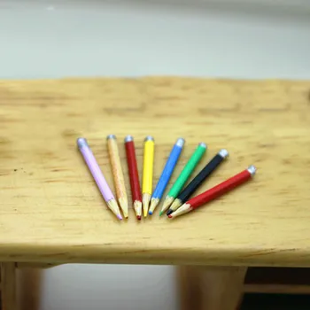 1/12 Lėlių namelis Miniatiūriniai priedai Mini spalvoti pieštukai Imitacinis modelis Žaislai lėlių namų dekoravimui
