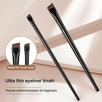 1/2Pcs Brow Contour Brush Professional Liner Super Thin Kamped Fine Fine Eyebrow Brush Wipe Shower Beauty Detail Makeup Tool