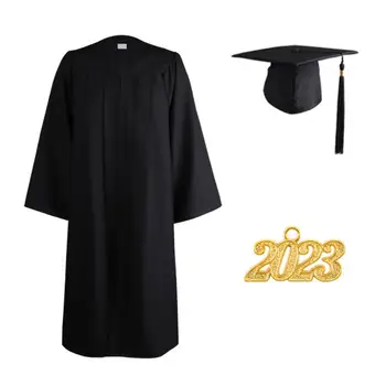 1 Set Fashion Plus Size Graduation Uniform with Tassel High School Degree Chabe Graduation Gown Top Hat Photography