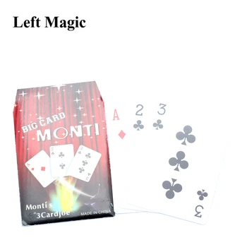 1 vnt 3 kortos Monte Magic Card Three Card Poker Monte Card Trick Easy Classic Magic Tricks for close up Magic Illusion C2019