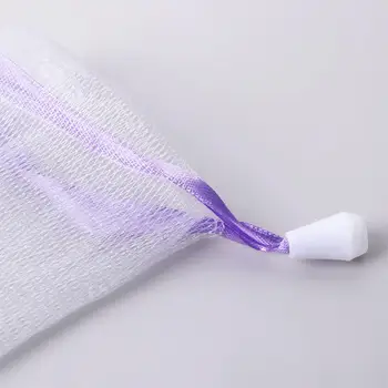 10vnt/Komplektas Nailono vonios sutraukiamas krepšys Subtilus putų burbulų muilo saugojimo maišelis Putojantis tinklinis maišelis Veido valymo įrankis Grynasis muilo maišelis 1