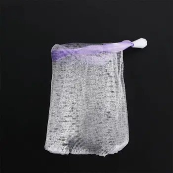 10vnt/Komplektas Nailono vonios sutraukiamas krepšys Subtilus putų burbulų muilo saugojimo maišelis Putojantis tinklinis maišelis Veido valymo įrankis Grynasis muilo maišelis 2