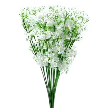12 Stiebai Dirbtinis baltas gipsofilas Šilko gėlių kekė Kūdikio kvėpavimas