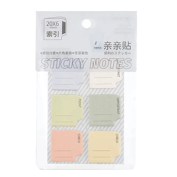 120Sheets/Set Six Color Suit Sticky Index Note Post Lipduko žymelė darbų sąrašui mokyklos kūrybinių kanceliarinių prekių biuro pranešimo pastaba 4