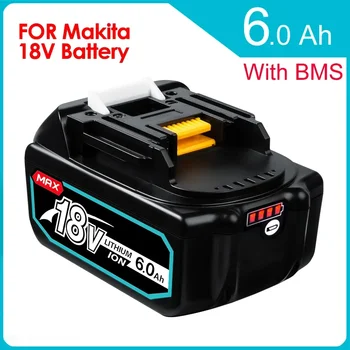 18V 6.0Ah BL1860b Įkraunama ličio jonų baterija Makitai 18 voltų elektriniai įrankiai BL1860 BL1830b BL1850b BL1840 LXT-400 6A
