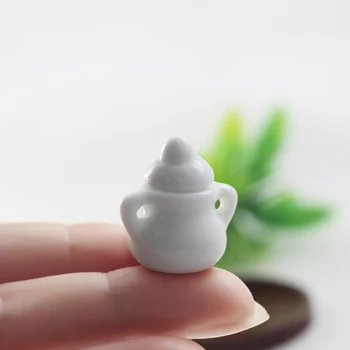 1Vnt 1/12 Lėlių namų aksesuarai Miniatiūros Keramika Jar mini puodas arbatos rinkinys Žaislo modelis lėlių namelio dekoravimui OB11 bjd 23X23mm