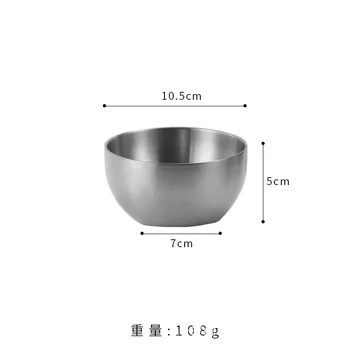 1vnt Korėjietiško stiliaus dvisluoksnė šilumos izoliacija 304 nerūdijančio plieno dubuo Vaikų valgymo ir gėrimo sriuba Virtuvė Kimchi dubuo 4