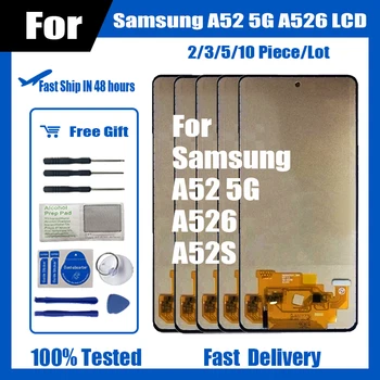 2/3/5/10 Piece/Lot Incell, skirtas Samsung A52 5G A526 A52S LCD ekranas Jutiklinio ekrano skaitmeninimo priemonės rinkinio Nr. / su rėmeliu