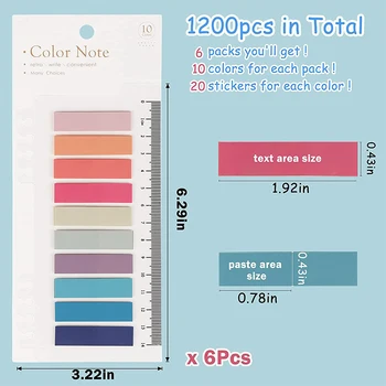 200PCS Morandi indekso skirtukai Žymelė Lipnūs lapeliai 