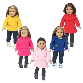 2023 Vilnos kostiumas, tinkantis Amerikos mergaičių lėlių drabužiams 18 colių lėlė, Kalėdų mergaitės dovana (parduoti tik drabužius)