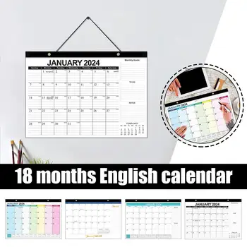 2023–2024 m. sieninio kalendoriaus pakabinimo planavimo priemonė 18 mėnesių kabantis sieninis kalendorius Biuro tvarkaraštis Popieriaus metų planavimo pastaba