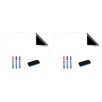 2X lentos folija 60X40 cm Magnetinė, lipni magnetinė folija Balta apima lentos žymeklį