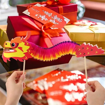 3D popierius Drakono amatų medžiaga Kinijos drakono metai Pasidaryk pats rankų darbo žaislas Naujųjų metų dekoravimas Pakabinami papuošalai Vaikams Dovana Šeimos žaidimai