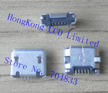 500vnt / lot B tipo mikro USB moteriškas 5Pin SMT lizdo lizdo prievadas
