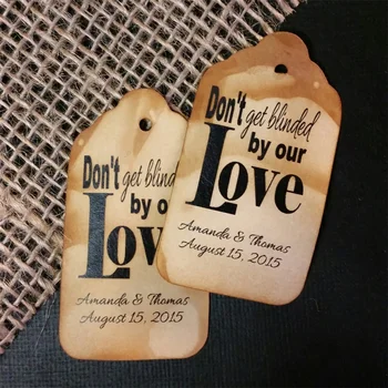50PCS Custom Dont Get Blinded by our Love Personalized Wedding Favor Tags