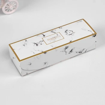 5Vnt Stačiakampės kartoninės sausainių dėžutės Marmurinė dovanų dėžutė Juodos spalvos popierinės pakavimo dėžutės Kalėdinis ačiū tortas Konteineris 2