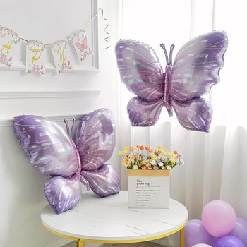 7vnt Gradientas Purpurinis drugelio balionas 40 colių skaičiai 0-9 folijos balionai Mergaičių gimtadienio šventės dekoracijos Kūdikių dušo reikmenys