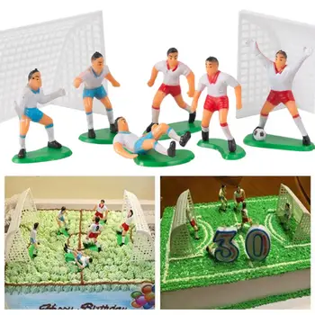8Pcs/Set Soccer Football Basketball Cake Topper Kids Cupcake Decoration Happy Birthday Party Supplies Baby Children Party Decor
