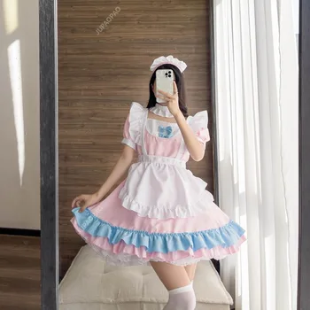 Anime Cosplay tarnaitės suknelė Maxi dydis Rožinė mėlyna apranga Moteriški Kawaii Lolita moksleivė Saldi dovana Fėja Apatinis trikotažas Suknelė Cosplay 0
