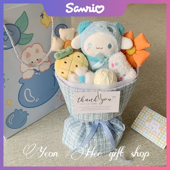 Anime Sanrio Kuromi Pliušinių gėlių puokštė Animacinis filmas Hellokitty Cinnamoroll įdarytas pliušinis žaislas Kawaii Dekoro lėlė Mergaitė Valentino dovana