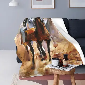 Arklio raštas Vilna Mesti antklodes Šuoliuojantys gyvūnų mylėtojai Antklodė sofai Automobilis Lengvas pliušinis plonas antklodė