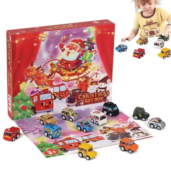 Automobiliai Advento kalendorius Kalėdų atgalinės atskaitos kalendorius Staigmenų dėžutė vaikams Kalėdinis advento kalendorius 24Day Countdown Griovimo žaislas