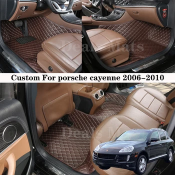 Automobiliniai grindų kilimėliai Porsche Cayenne 2006-2010 Oda visiems sezonams Neperšlampami kilimėliai Individualūs kilimų priedai