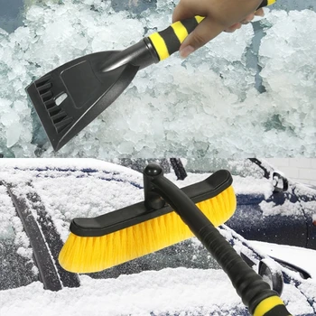 Automobilio sniego šepetys ir ledo grandiklis 2 in 1 sniego valiklis nuimamas sniego kastuvas Švarūs įrankiai automobilio priekiniam stiklui 4
