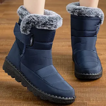 Batai Neperšlampami sniego batai Elegantiški šilti kailiai Žieminė avalynė Moteriški batai 2023 Nauji žieminiai batai moterims su kulnais žiemą