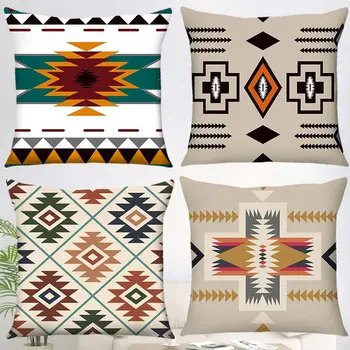 Bohemijos indiškas indiškas pagalvės dėklas Etninis pagalvės užvalkalas Dekoratyvinė pagalvėlė elegantiškai sofai Lova Kėdės pagalvės užvalkalas 45x45 kvadratinis namų dekoras 0