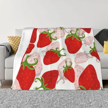 Braškių rožinė miela pledinė antklodė pledas Dekoratyvinės lovos mėtymo antklodės patvarioms ilgalaikėms kelionėms