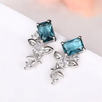 CAOSHI Naujos mados prašmatnūs lašiniai auskarai Lady Daily Wearable Jewelry Gift Dainty Dainty Dakinling Blue Zirconia aksesuarai sužadėtuvėms