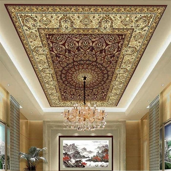 Custom tapetai 3d фотообои didelė freska europietiško stiliaus marmuro lubų kilimo raštas grindų tapyba papel de pared 3d tapetai