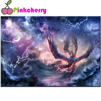 Deimantų tapyba Paukštis Rankų darbo dovana Mozaika Povas Siuvinėjimas Gyvūnas Žaibo debesis Feniksas Namų dekoravimas Deimantų menas k1014