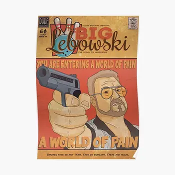 Didysis Lebowskio komiksų stiliaus plakatas Moderni spaustuvė Pagrindinis Juokingas paveikslėlių dekoravimas Tapyba Meno dekoras Dekoras Derlius Vintage Be rėmo