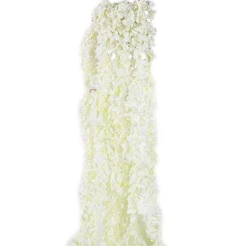 Dirbtinis šilkas Wisteria Vynmedis Kabančios gėlės Girlianda Namai Lauko vestuvės Arka Sodo sienų dekoras,10 pakuotė (balta)