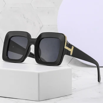 dryžuoti kvadratinio rėmelio akiniai nuo saulės vyrams Moterys Prabangaus dizaino tendencija Klasikinis vairavimas Juodi akiniai nuo saulės Madingi retro Unisex akiniai