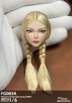 Fire Girl Toys Head Sculpt FG083 1/6 Video Game Cammy 2.0 Blonde Female Soldier Head Carving Model Fit 12'' Veiksmo figūrėlės žaislai