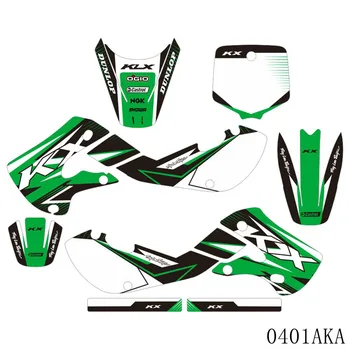 Full Graphics Decals Lipdukai Motociklo fonas Pasirinktinio numerio pavadinimas KAWASAKI KX65 KX 65 2000-2020