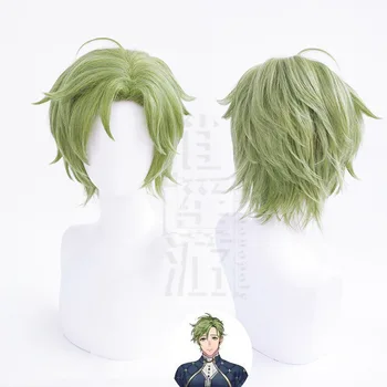 Game Nu: Carnival Cosplay Olivine Wig Green Short Heat Resistant Synthetic Hair Cosplay Perukai 0