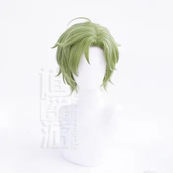 Game Nu: Carnival Cosplay Olivine Wig Green Short Heat Resistant Synthetic Hair Cosplay Perukai 3
