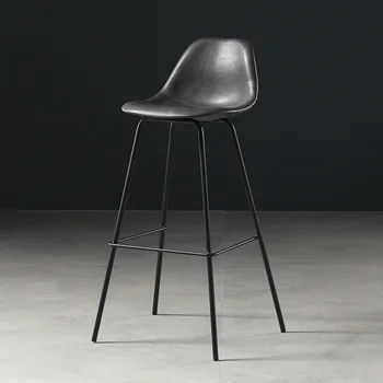 Geležinės aukštos baro kėdės Dizainas Interjero odinės minimalistinės metalinės baro kėdės Juodas banketas Vintažinė Taburetė Cocina Baldai XT