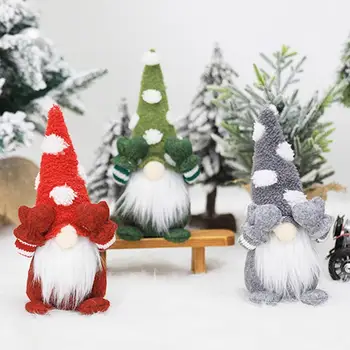 Gnome Beveidė lėlė Kalėdinės dekoracijos Medis Kabantis ornamentas Nykštukas Darbastalio papuošalai Švedų Tomte Gnome lėlių dekoravimas