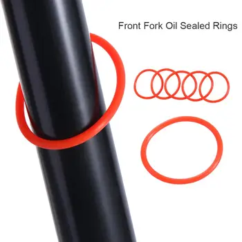 Kalnų dviračio priekinės šakės absorberio žiedai Raudoni O amortizacijos kelioninis žiedas 5vnt 32-36mm sandariklis dulkėms atsparus alyvai atsparus amortizatorius