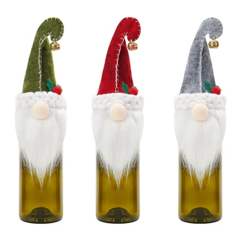 Kalėdinis Gnome vyno butelio dangtelis Gnome daugiafunkcis butelis Ornamentiniai reikmenys festivalio šventinio vakarėlio virtuvei