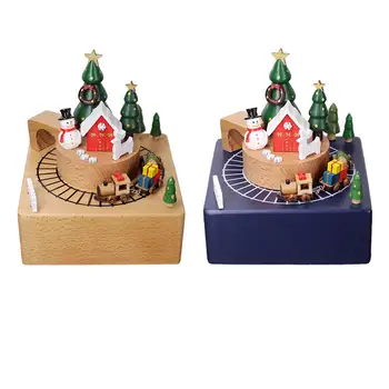 Kalėdinė medinė muzikinė dėžutė Kūrybinio žaidimo melodija ''linksmų Kalėdų'' Klasika šeimos mergaitėms Kolekcinis Kalėdų gimtadienis