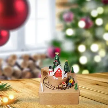 Kalėdinė medinė muzikinė dėžutė Kūrybinio žaidimo melodija ''linksmų Kalėdų'' Klasika šeimos mergaitėms Kolekcinis Kalėdų gimtadienis 1