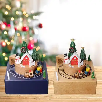 Kalėdinė medinė muzikinė dėžutė Kūrybinio žaidimo melodija ''linksmų Kalėdų'' Klasika šeimos mergaitėms Kolekcinis Kalėdų gimtadienis 3
