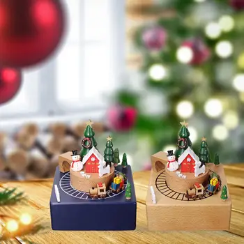 Kalėdinė medinė muzikinė dėžutė Kūrybinio žaidimo melodija ''linksmų Kalėdų'' Klasika šeimos mergaitėms Kolekcinis Kalėdų gimtadienis 5