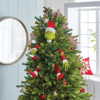 Kalėdų eglutės puošyba, galva, rankos ir kojos Kalėdų eglutei, pavogtas kalėdinis įdarytas įstrigęs eglutės viršaus girliandos papuošalai